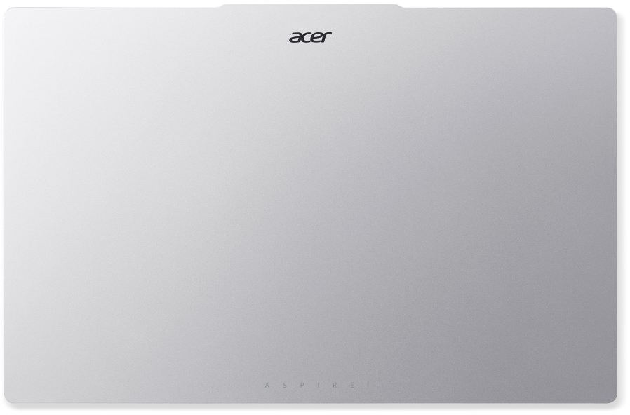 Ezüst Acer Aspire laptop, csukott állapotban, felül Acer logóval.