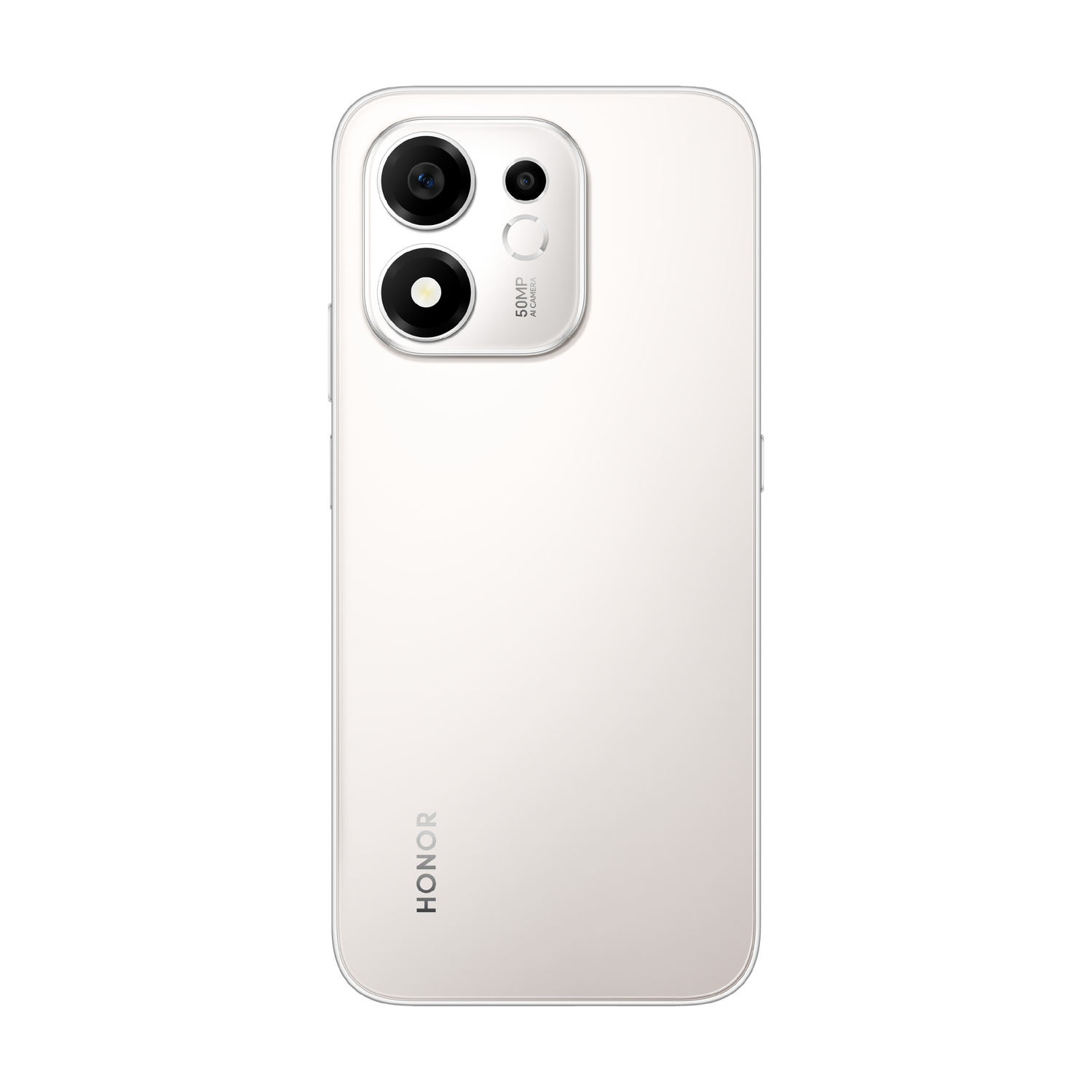 Retro di uno smartphone Honor bianco con doppia fotocamera e logo HONOR.
