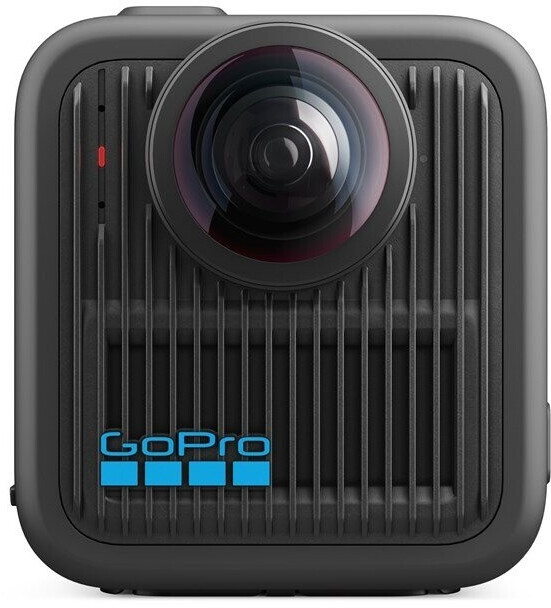 Fekete GoPro kamera lencsével és függőleges bordázattal.