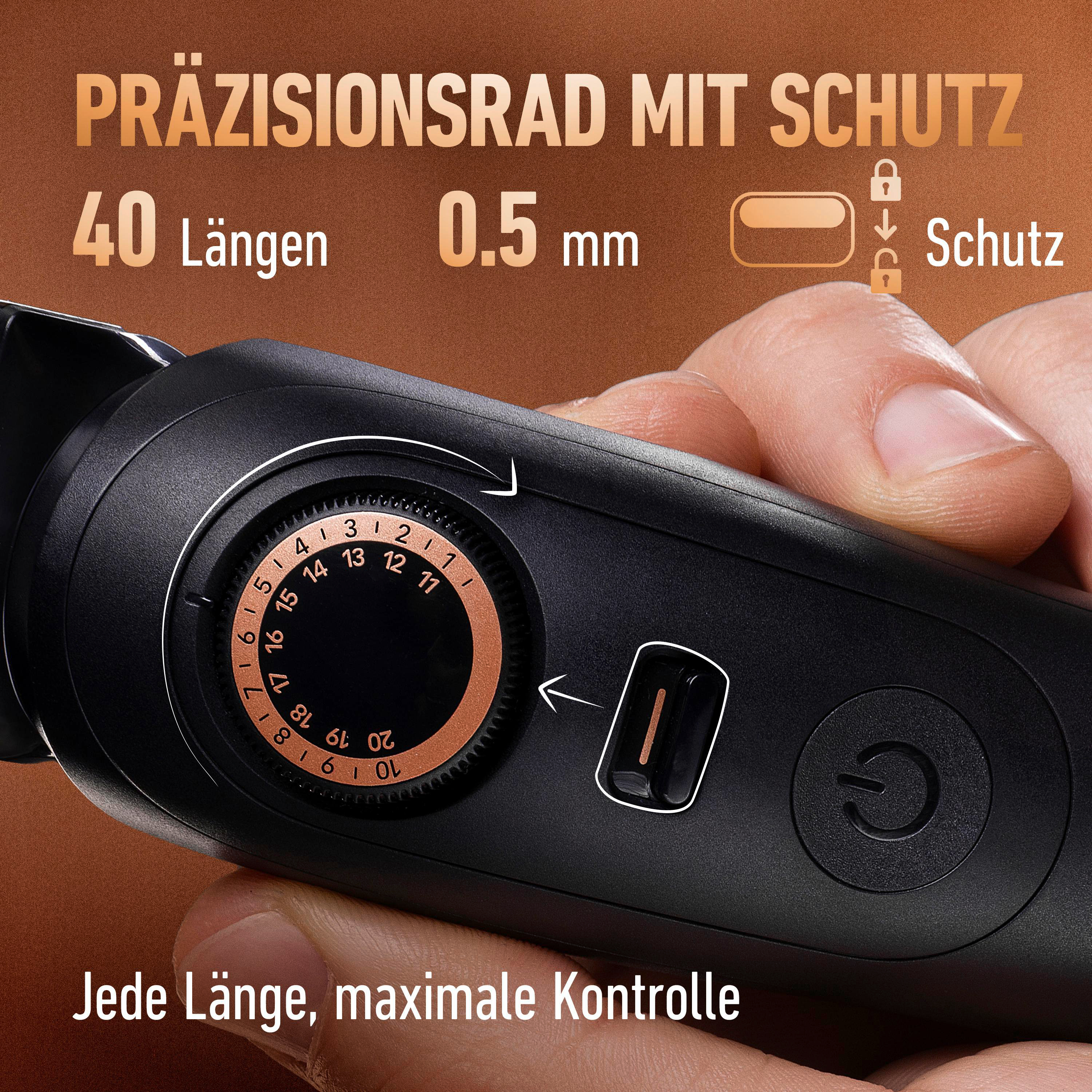Präzisionsrad mit 40 Längen, 0,5mm Schutz. Maximale Kontrolle.