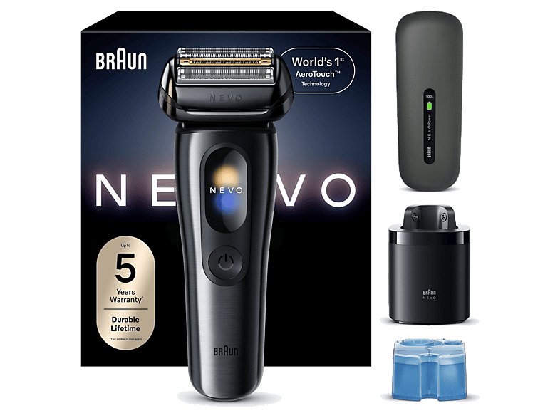 Braun Nevo 17010cc Elektrorasierer (Akkubetrieb, Graphite, Nevo Scherkopf mit AeroTouch-Rasiertechnologie)