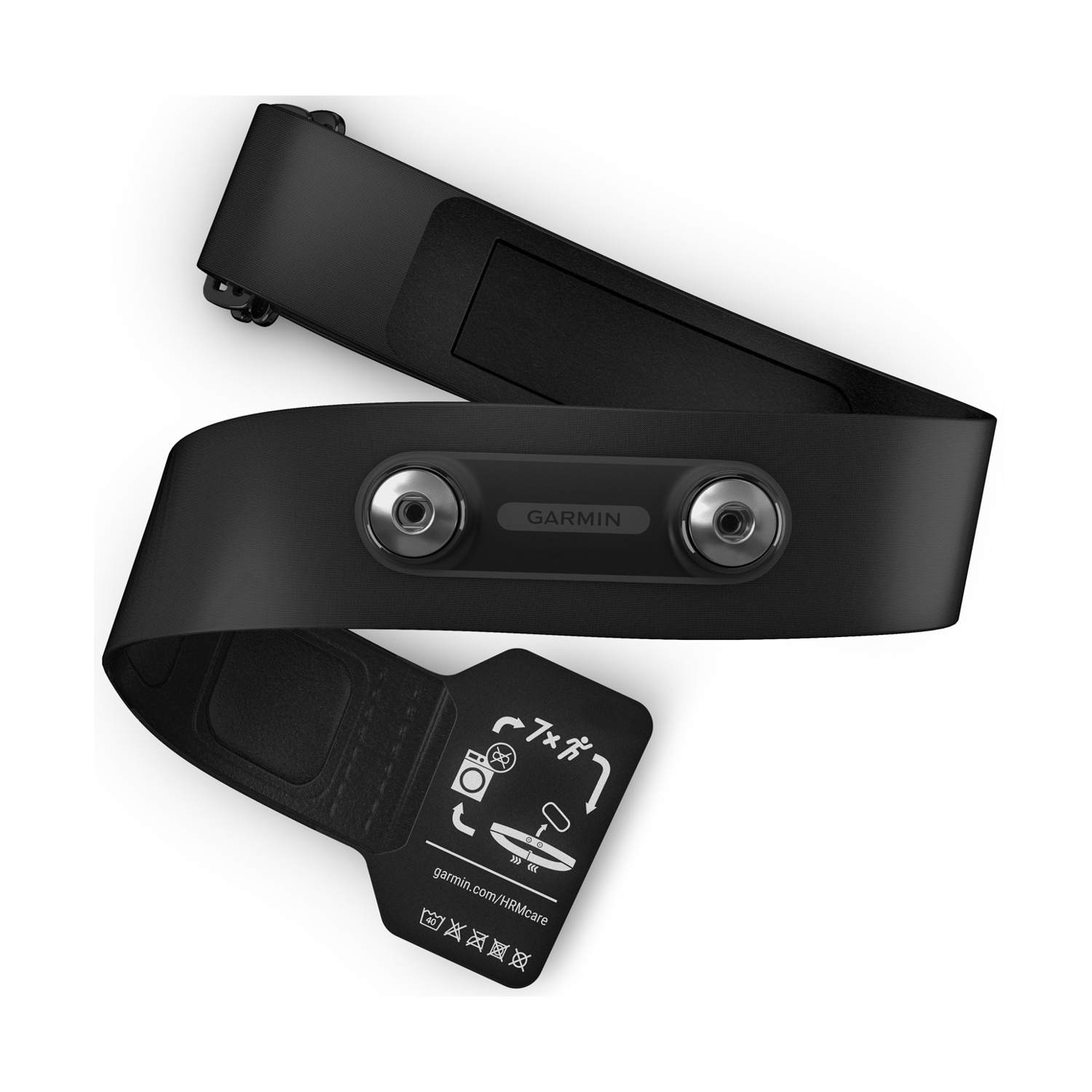 Fascia nera Garmin per cardiofrequenzimetro con borchie argentate.