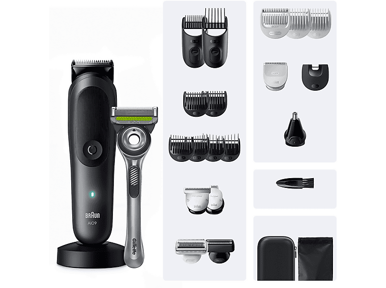 Braun AIO9560 Series 9 All-In-One Style Kit Trimmer & Rasierer, Slate Gray, Akkubetrieb — Foto 4 von 5