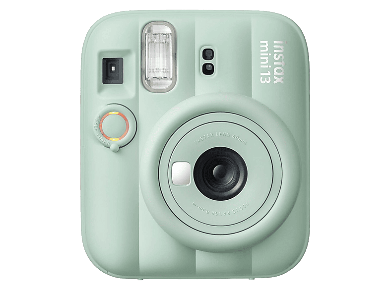 Cámara instantánea – Fujifilm Instax Mini 13, 86 mm x 54 mm, Flash Automático, Espejo para selfie, Verde laguna