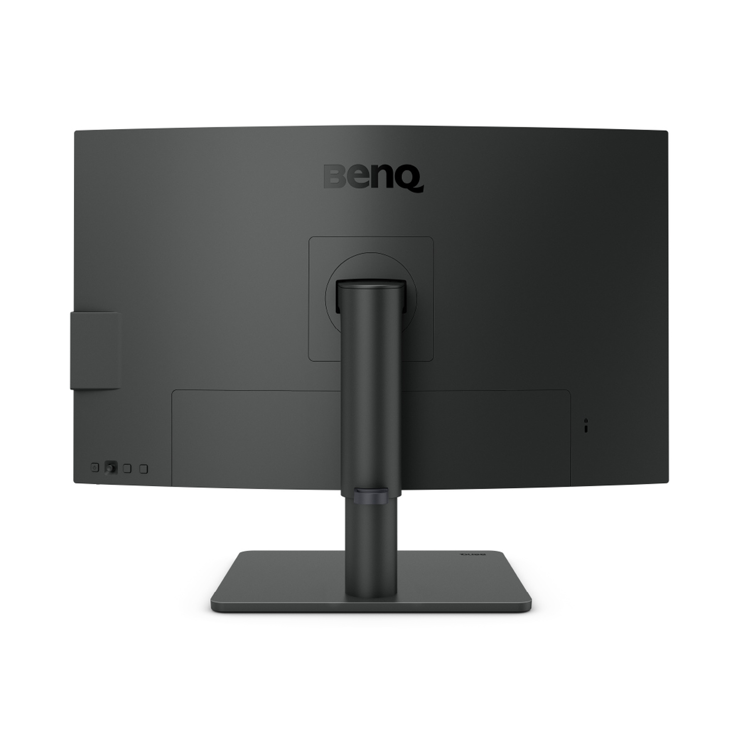Vista posteriore di un monitor nero con logo BenQ e supporto.