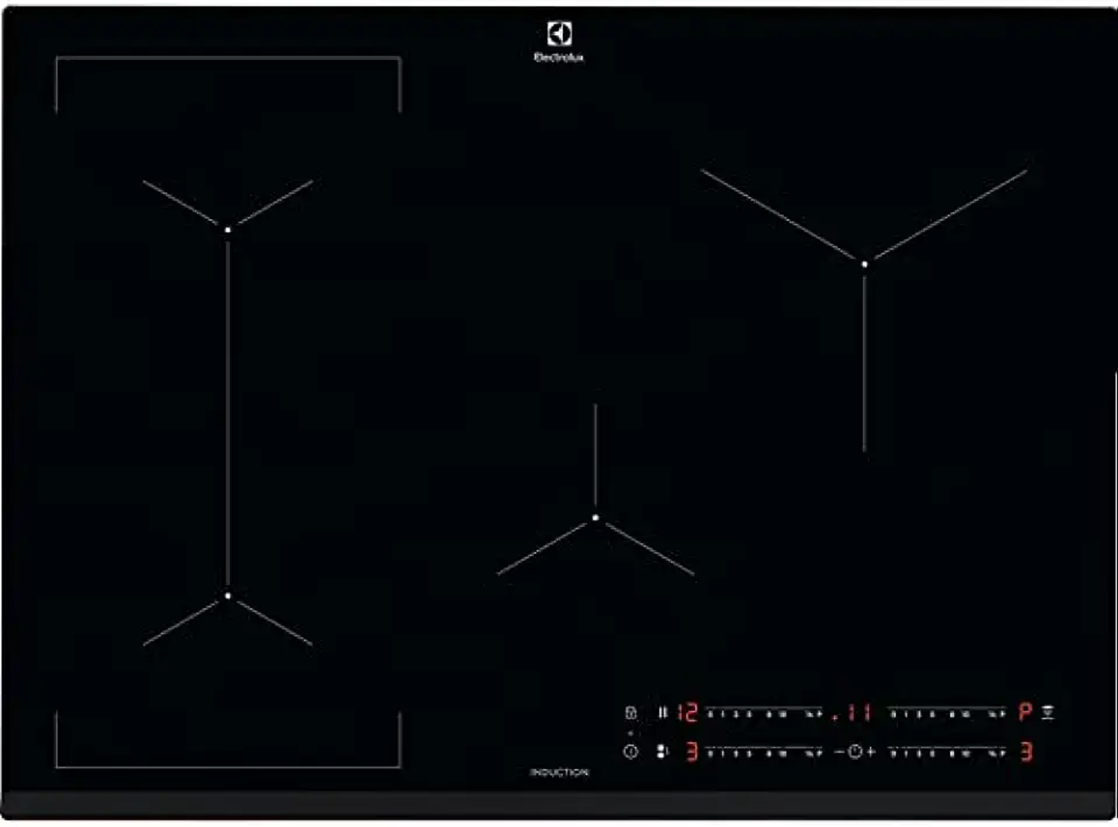 ELECTROLUX EIV734 Beépíthető indukciós főzőlap, 70 cm, SlimFit, Hob2Hood, 2+2 (Flex) zóna