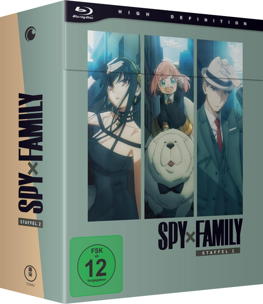 Spy x Family Blu-ray Staffel 2 Hülle mit Yor, Anya, Loid und Bond.