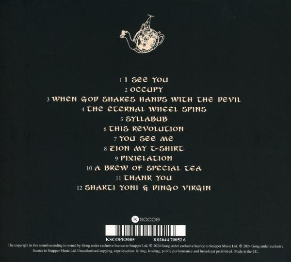 Album-Trackliste mit Töpfer-Illustration und Barcode.