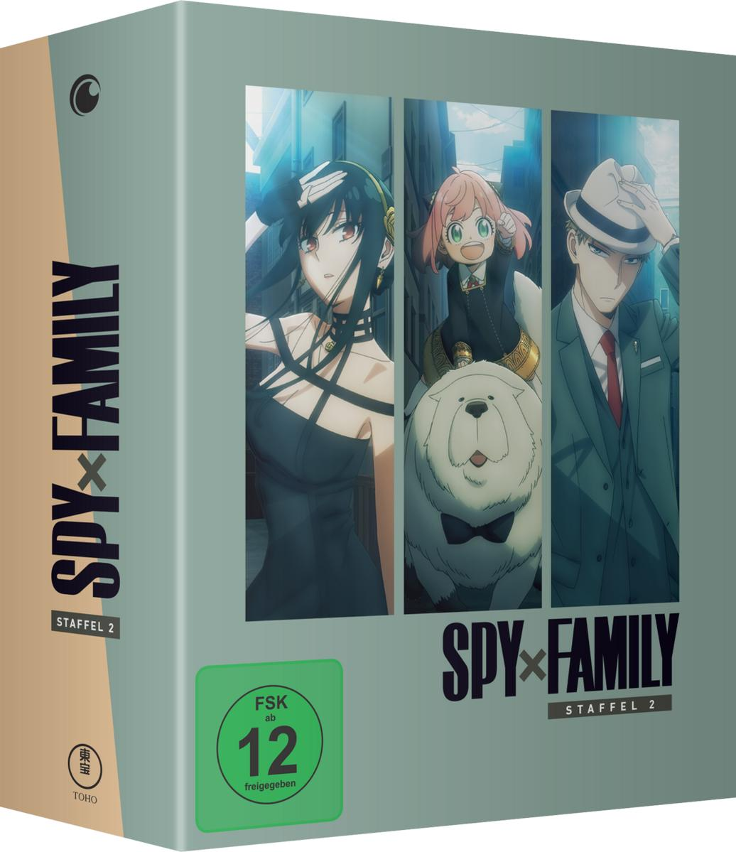 Box-Set von SPY x FAMILY Staffel 2 mit Charakteren und FSK-12-Siegel.