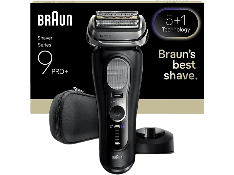 Braun Series 9 9610s Nass- und Trockenrasierer (Akkubetrieb, Schwarz, Vibrierende Scherfolien)