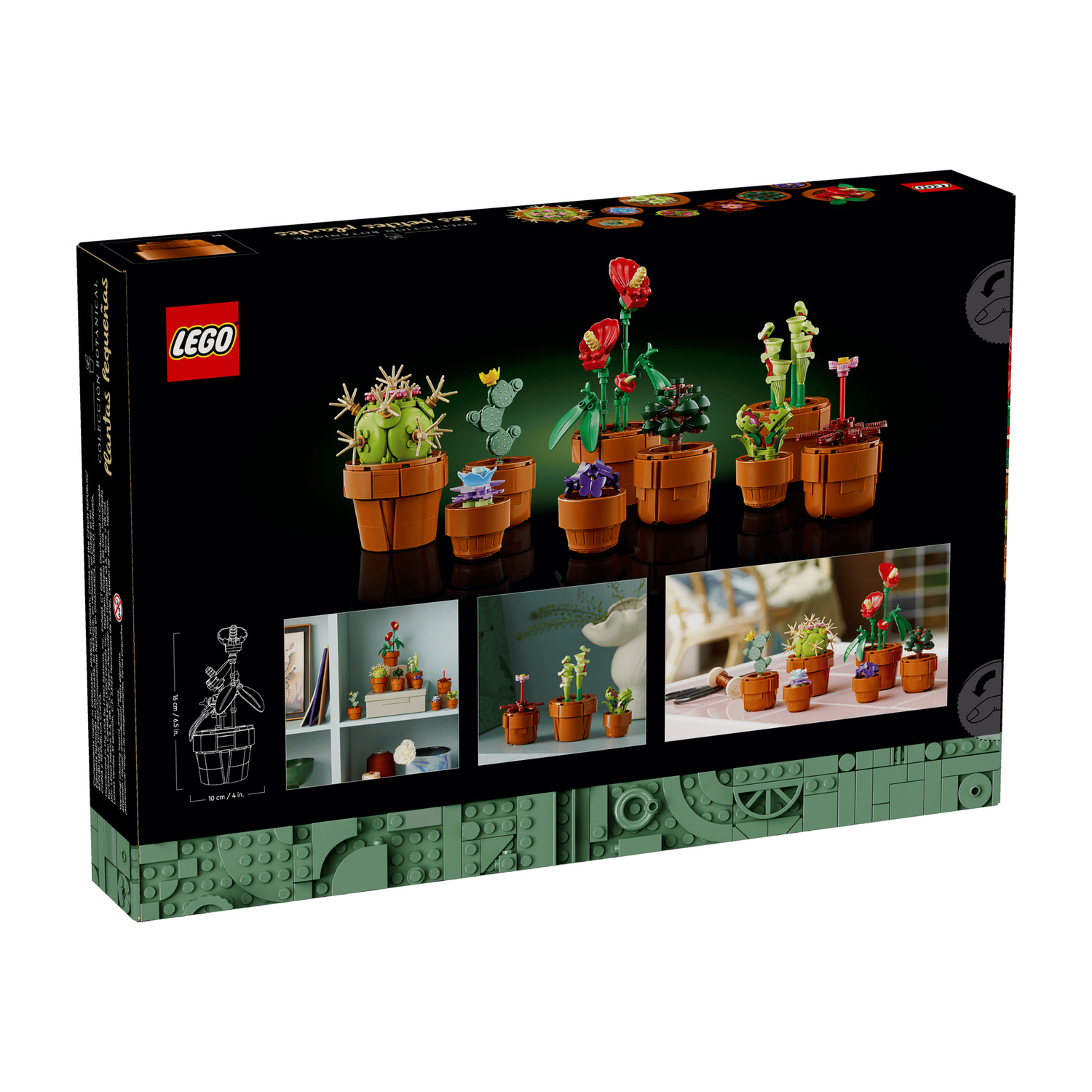Scatola del set LEGO "Piccole Piante" con varie piante in vaso.