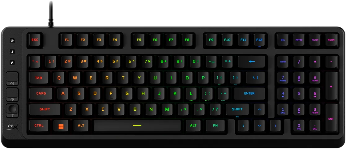 HYPERX Eve 1800 vezetékes billentyűzet, membrános kivitel, RGB, angol kiosztás, fekete (B7JE0AA)