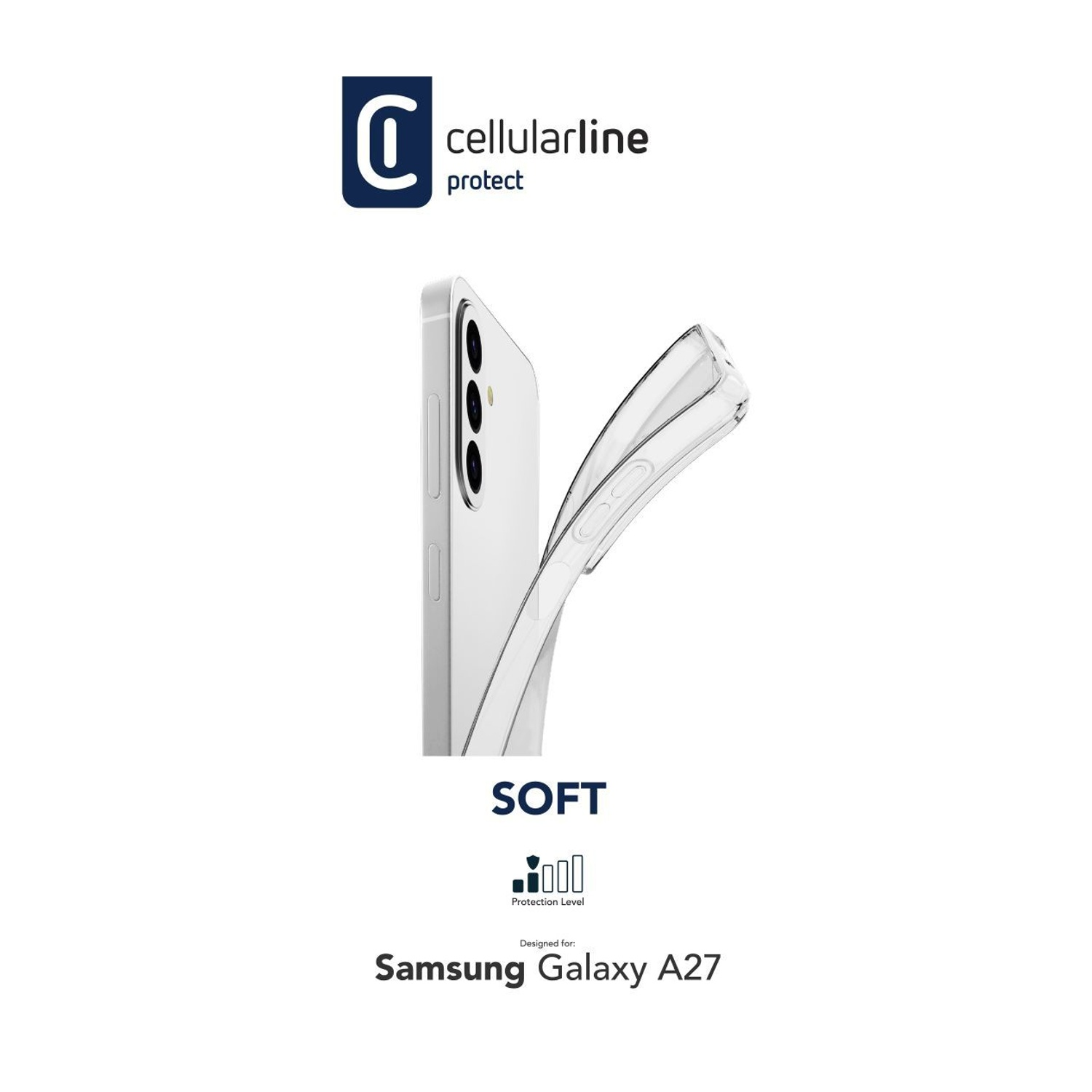 Custodia trasparente per Samsung Galaxy A27. Cellularline Protect.