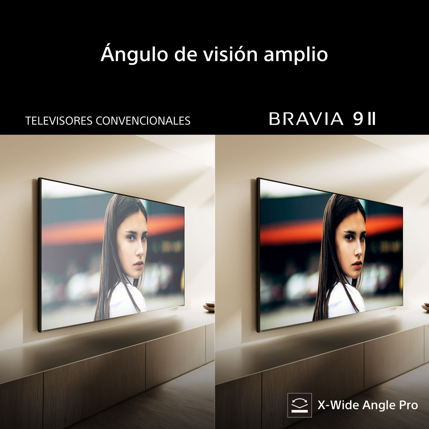 Ángulo de visión amplio con BRAVIA 9 II X-Wide Angle Pro.