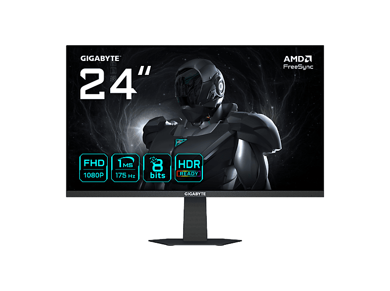 Monitor gaming - Gigabyte GS24F14A, 23.8 " Full-HD, 144Hz (OC 175Hz), 1 ms, IPS, Inclinable, Negro