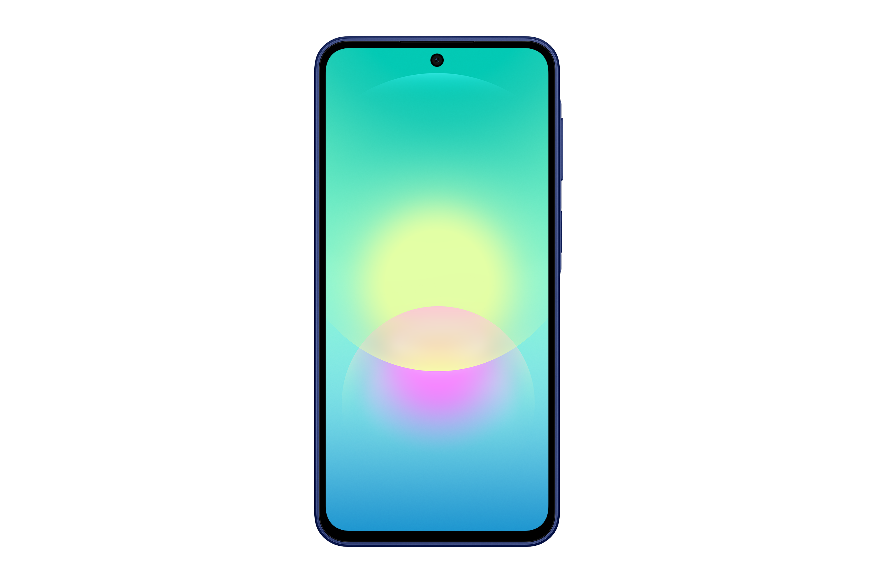 Ein Smartphone mit einem Farbverlauf-Bildschirm. Dunkler Hintergrund.