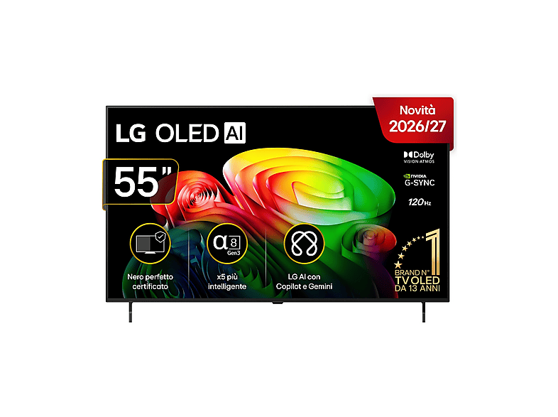 LG OLED AI B6 OLED55B65LA TV OLED, SMART TV, 55 ", Processore a8 4K Gen3, Umber Brown, Classe F