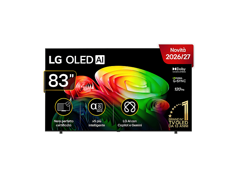 LG OLED AI B6 OLED83B65LA TV OLED, SMART TV, 83 ", Processore a8 4K Gen3, Umber Brown, Classe E
