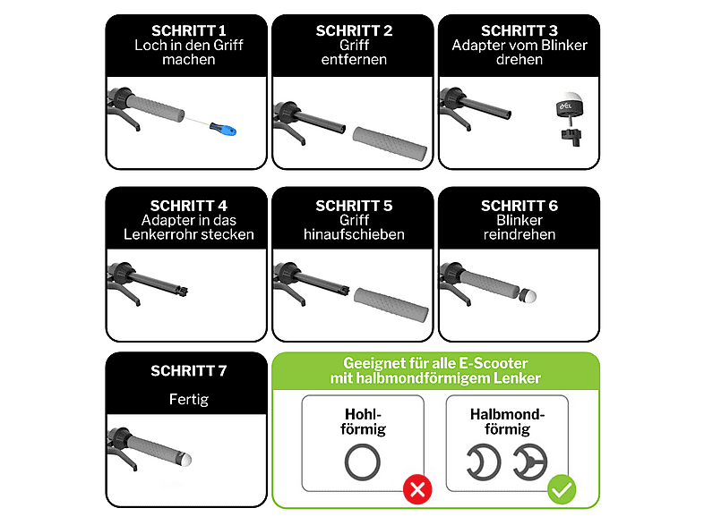 A GROUP SRL WingLights LED-Blinker für E-Scooter mit Adapter; Blinker-Nachrüstsatz — Foto 3 von 5
