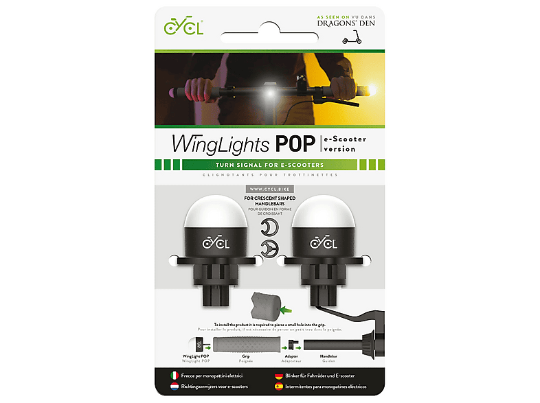 A GROUP SRL WingLights LED-Blinker für E-Scooter mit Adapter; Blinker-Nachrüstsatz — Foto 4 von 5