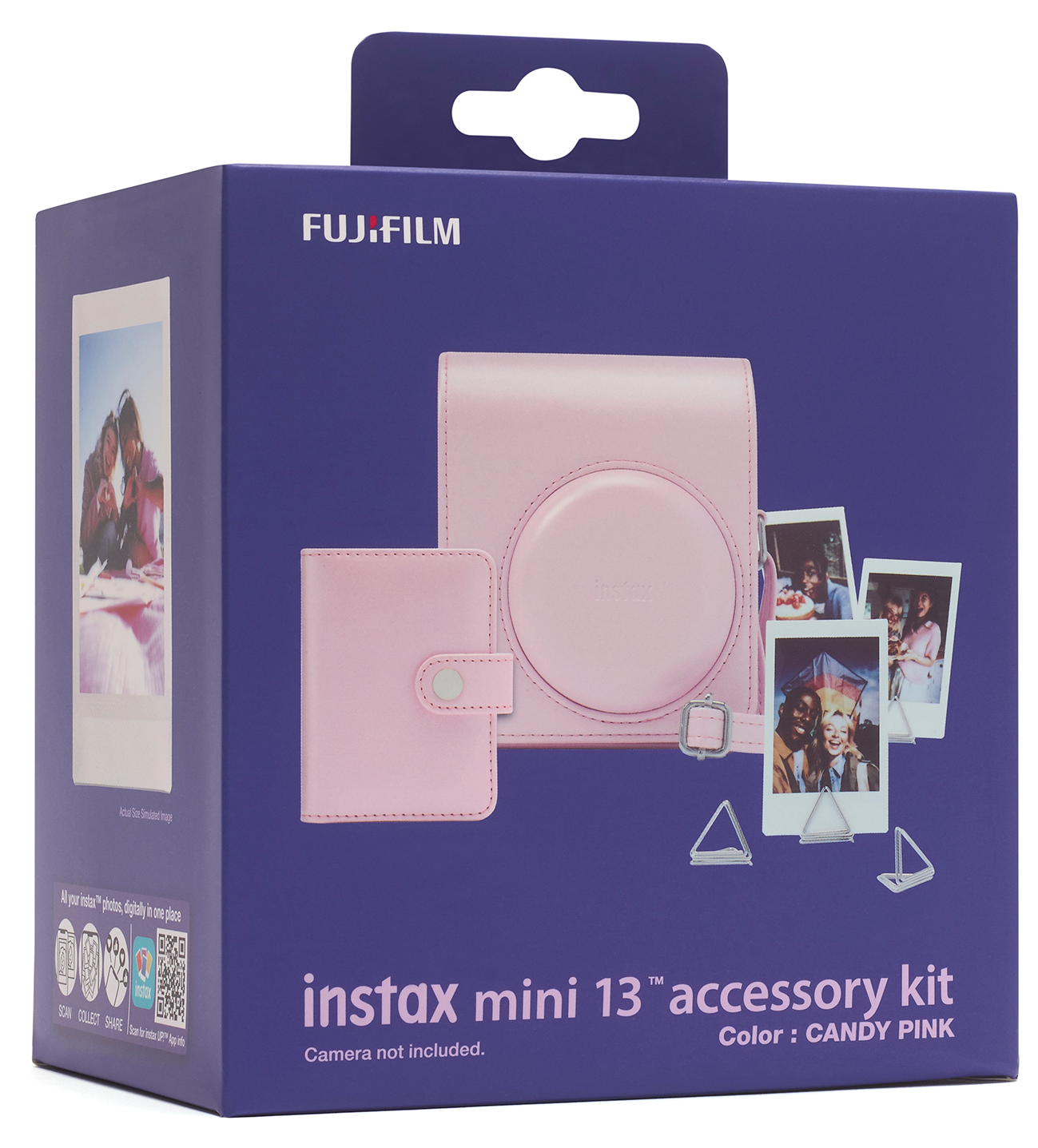 Fujifilm Instax Mini 13 kiegészítő készlet doboz, Candy Pink. Tartalmaz rózsaszín tokot.