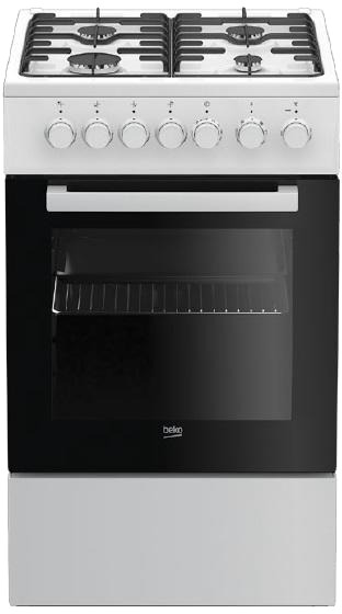 BEKO FSE52120DWO HU Kombinált tűzhely, 4 gáz főzőzóna, elektromos szikragyújtás, multifunkciós sütő