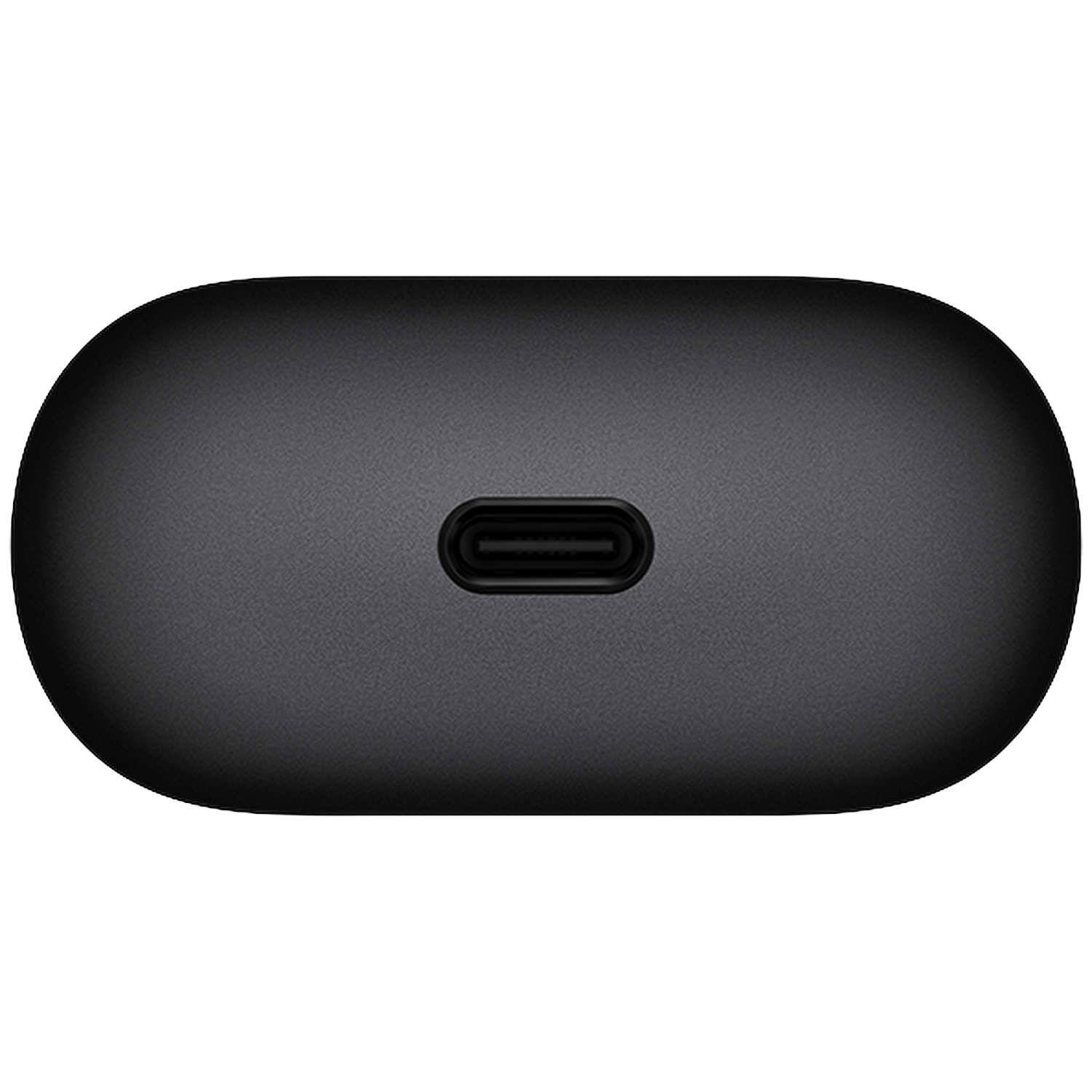 Grijze afgeronde behuizing met een zwarte USB-C-poort in het midden.
