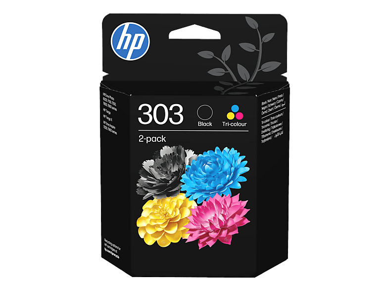 HP 303 2er-Pack Original Druckpatrone Schwarz/Cyan/Magenta/Gelb (3YM92AE)