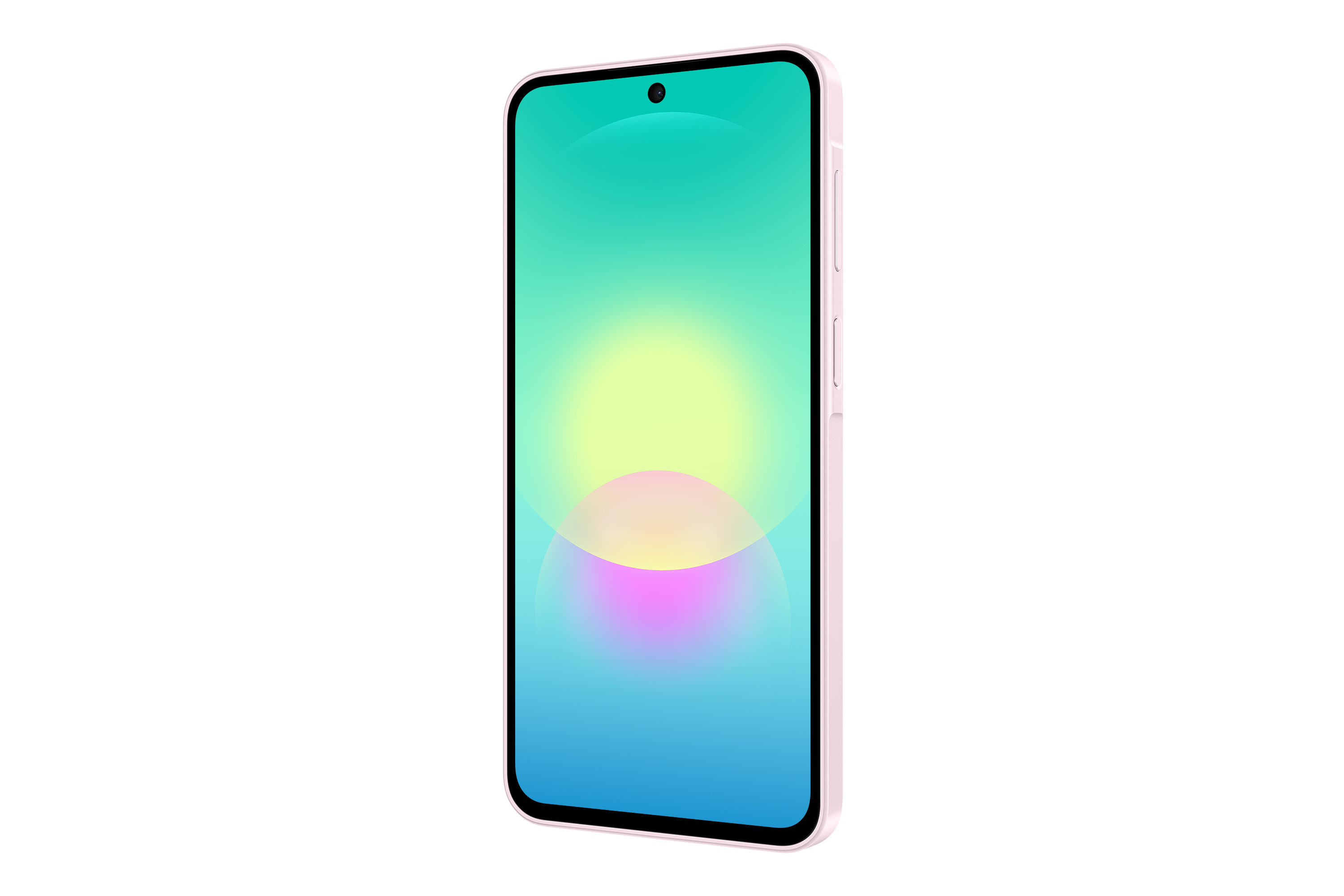 Ein rosa Smartphone mit einem Farbverlauf auf dem Bildschirm.