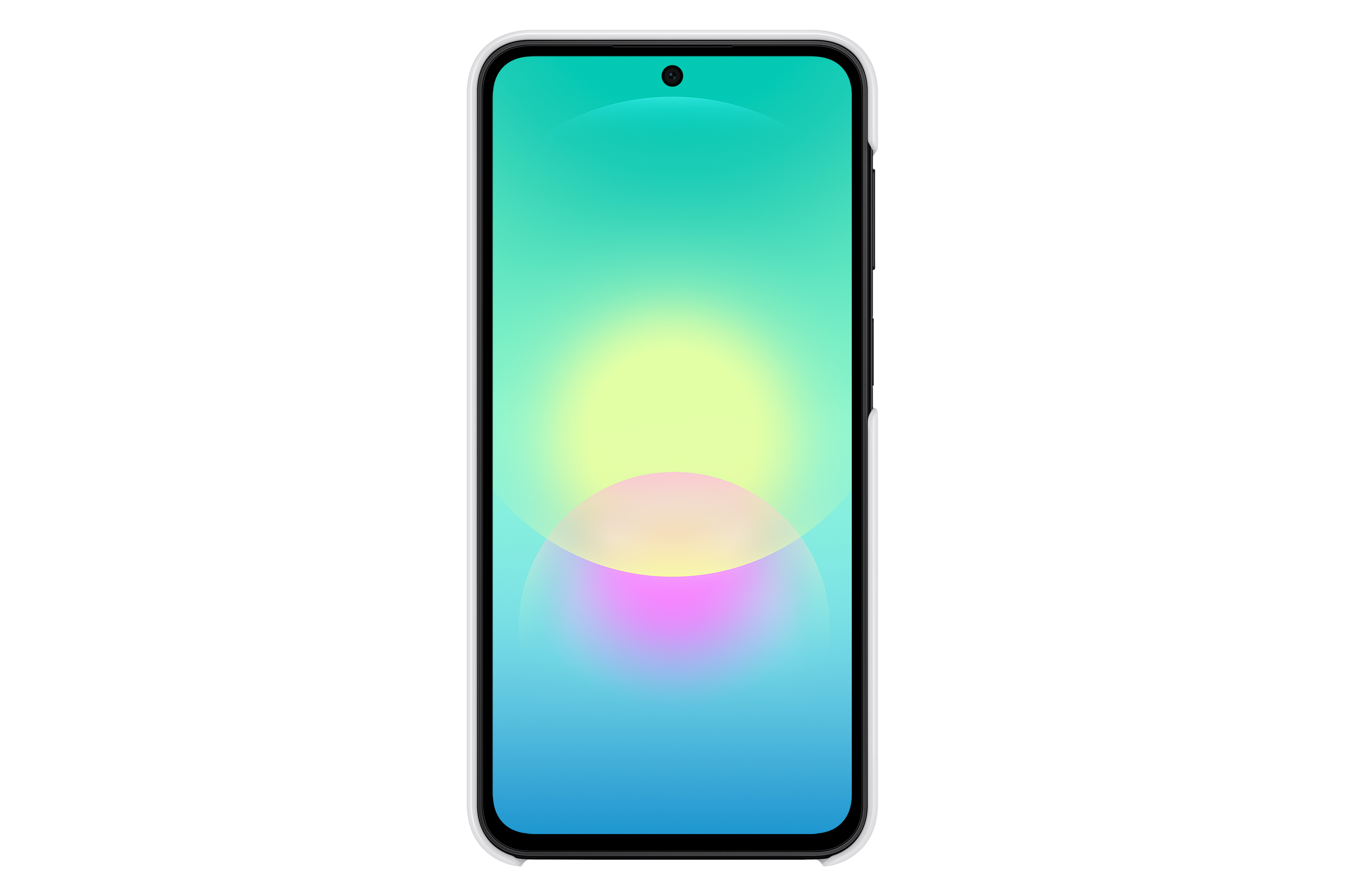 Ein Smartphone mit einem farbverlaufenden Hintergrund auf dem Bildschirm.