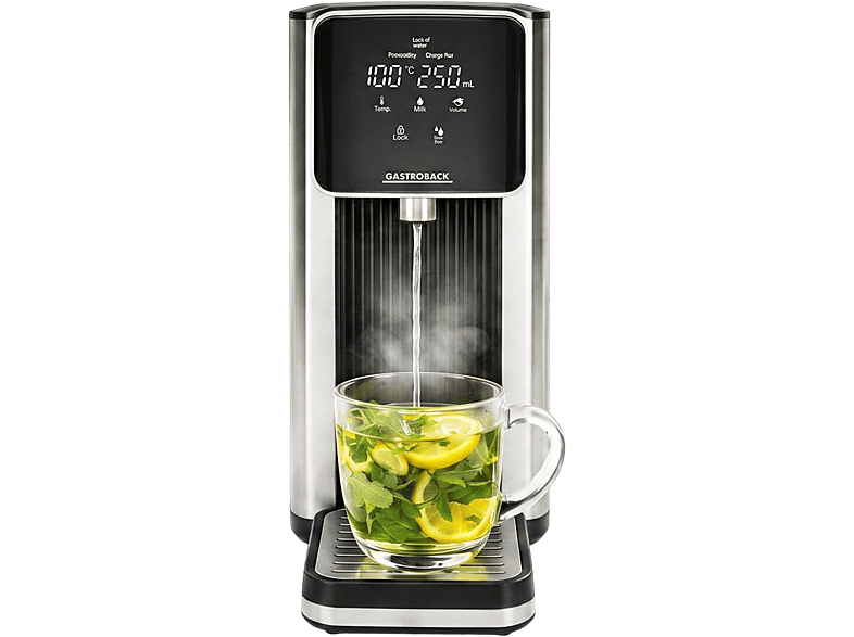 Gastroback 42330 Design Quick Tea Heißwasserspender, 2.5l (Silber, 500 ml, 2600 Watt)