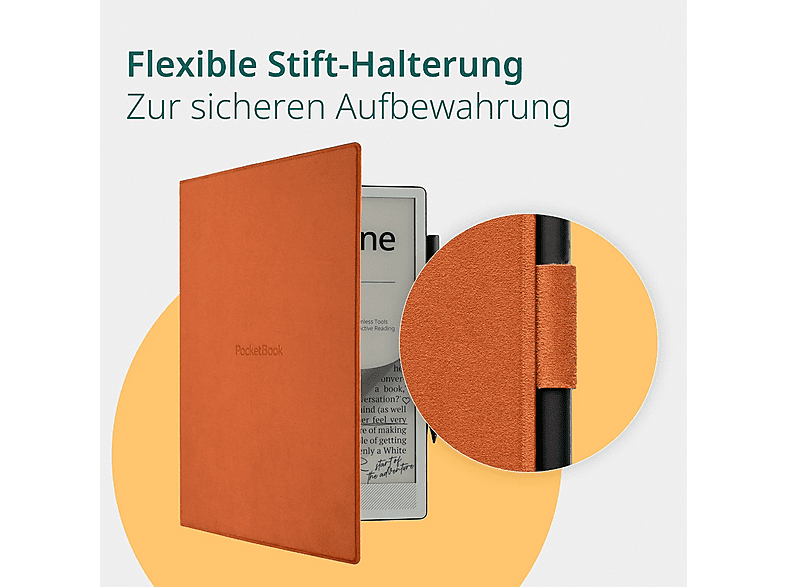 POCKETBOOK Magnetic Folio Cover für InkPad One, Orange; E-Reader Hülle----E-Reader Hülle — Foto 4 von 5