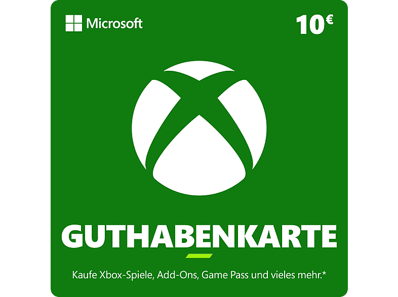 Xbox Guthabenkarte - Multiplattform (Wert: 10 €); Geschenkkarte