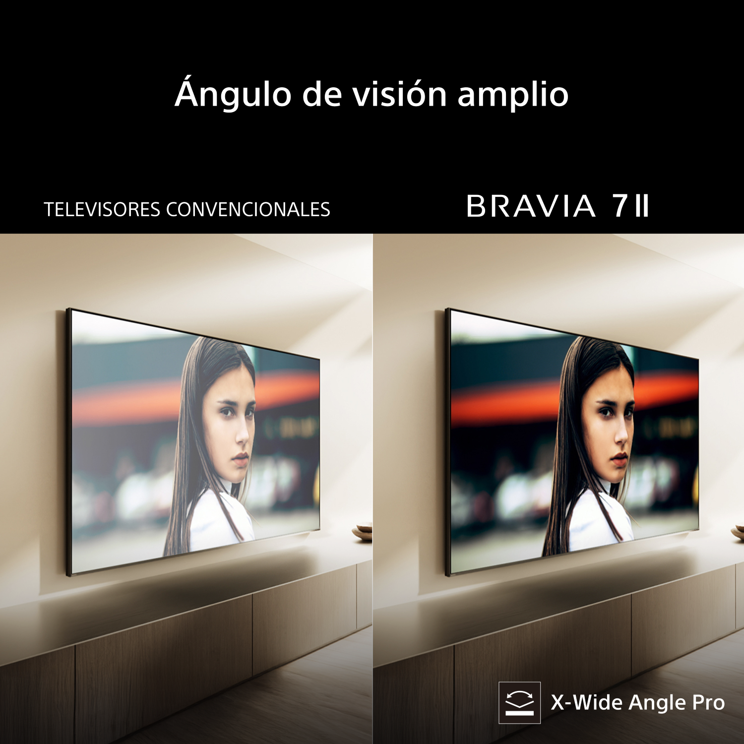 Ángulo de visión amplio con BRAVIA 7II X-Wide Angle Pro.