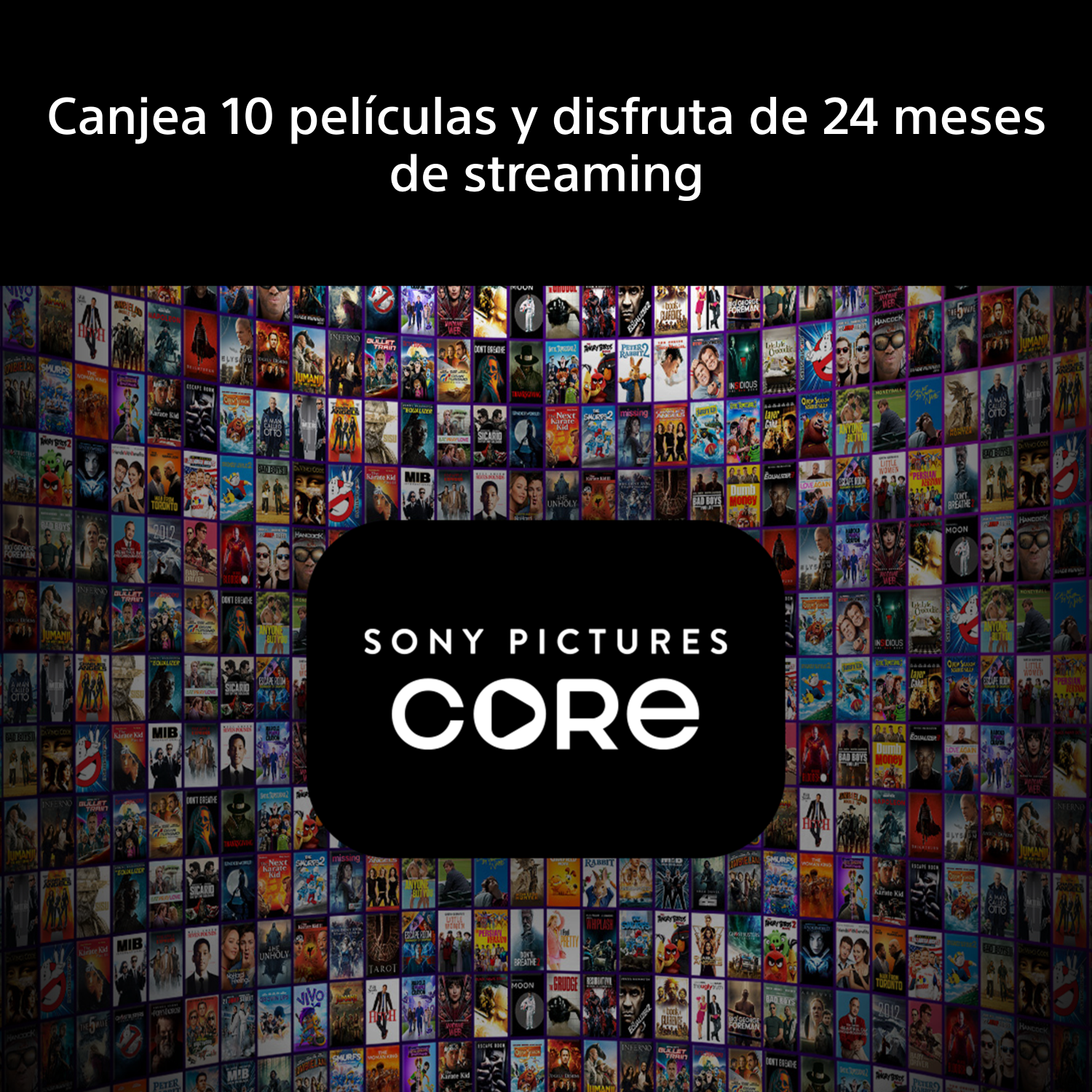 Canjea 10 películas y disfruta de 24 meses de streaming con Sony Pictures Core.