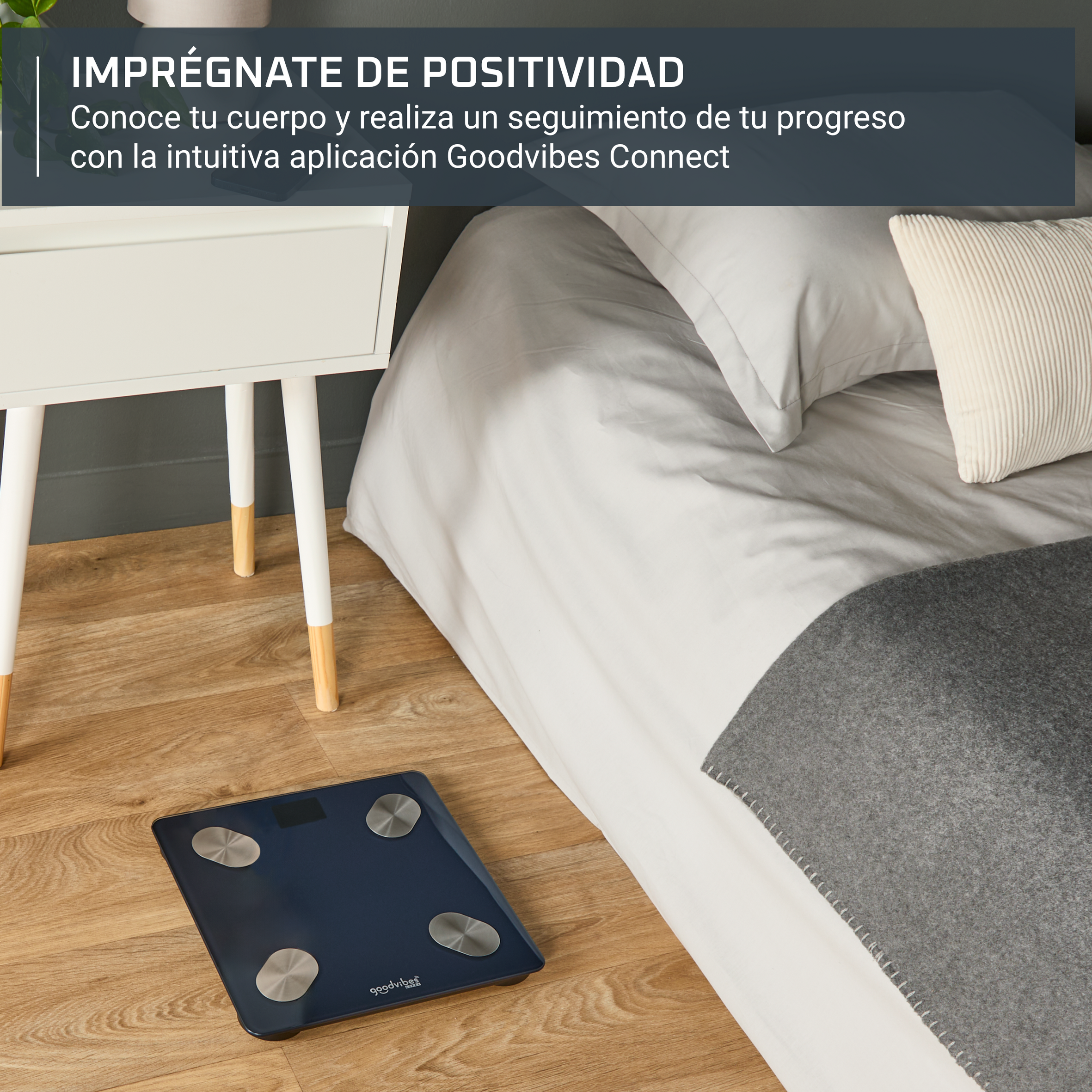 Imprégnate de positividad. Conoce tu cuerpo y realiza un seguimiento de tu progreso con la app Goodvibes.