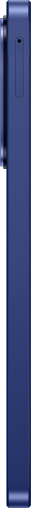 Nahaufnahme eines blauen Smartphones mit einem einzelnen Loch oben.
