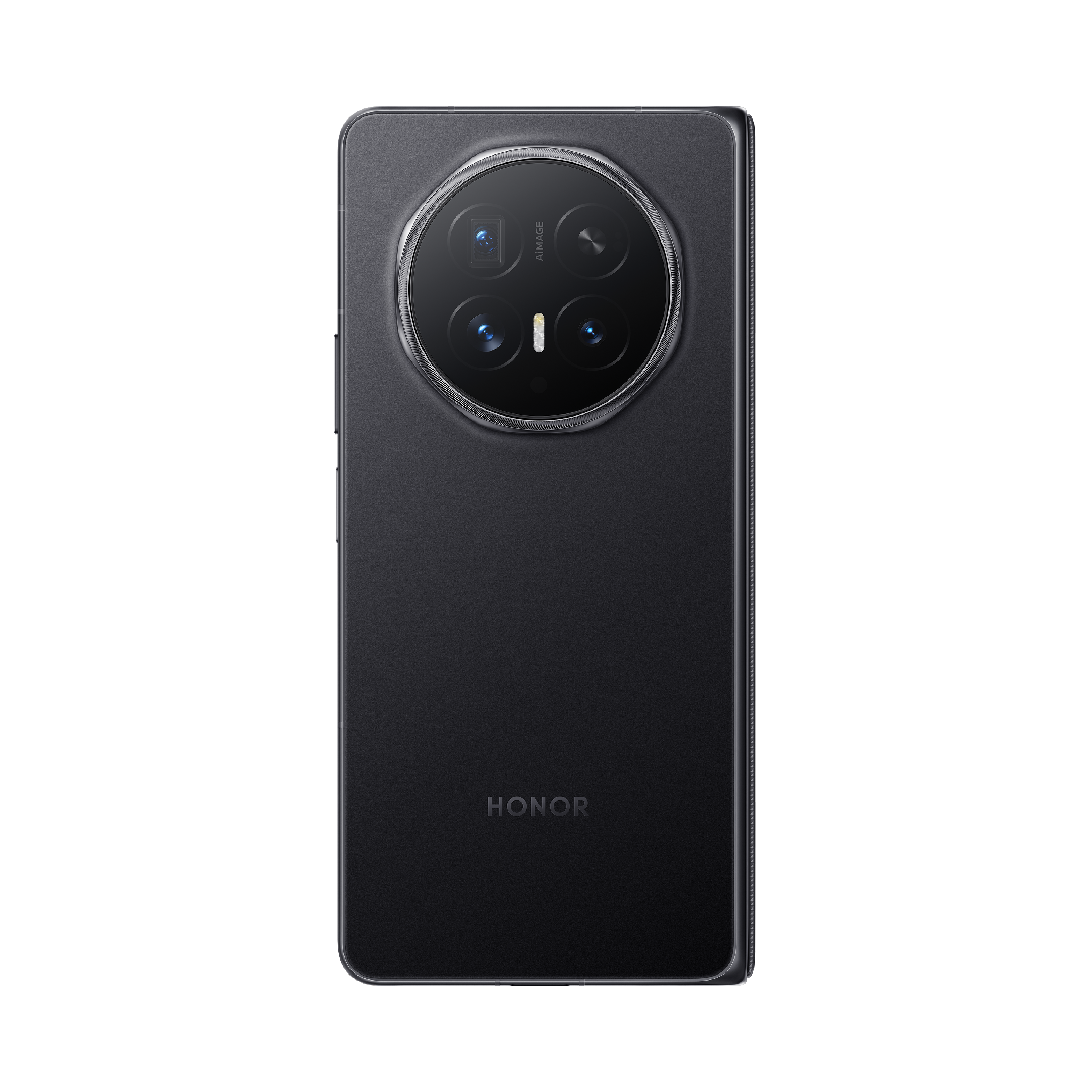 Rückseite eines schwarzen Honor-Smartphones mit runder Kamerablende.