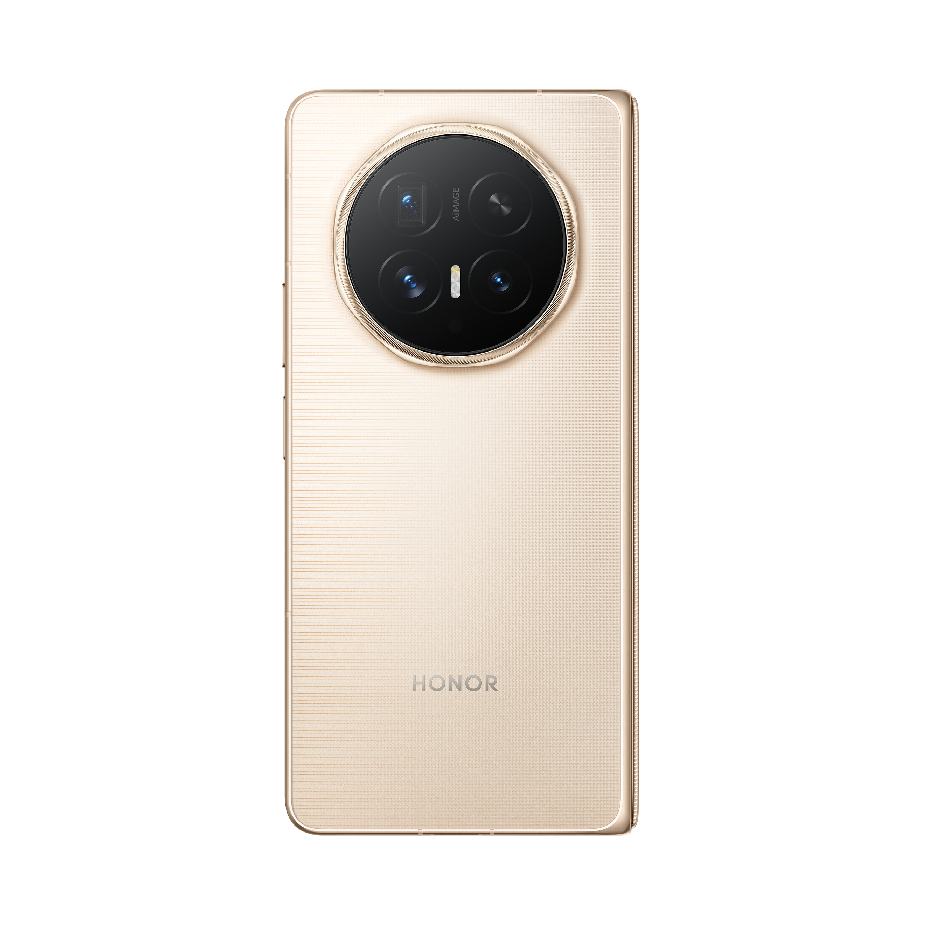 Rückseite eines goldenen Honor-Smartphones mit kreisförmiger Kameramodul und HONOR-Logo.