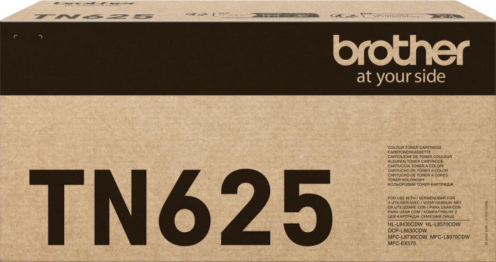 Scatola cartuccia toner Brother TN625 colore con logo e numero modello.