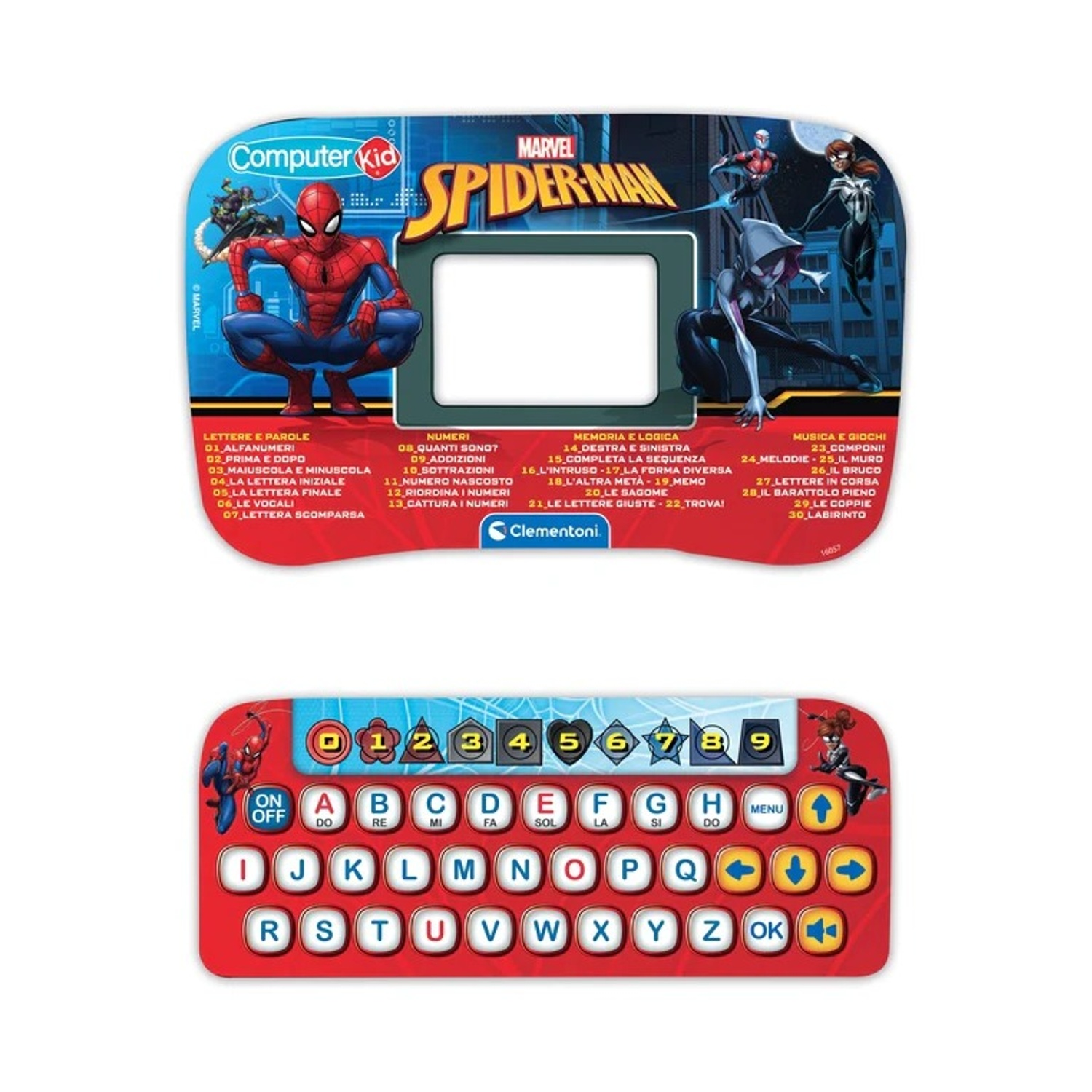 Giocattolo Computer Kid di Spider-Man con lettere, numeri e giochi.