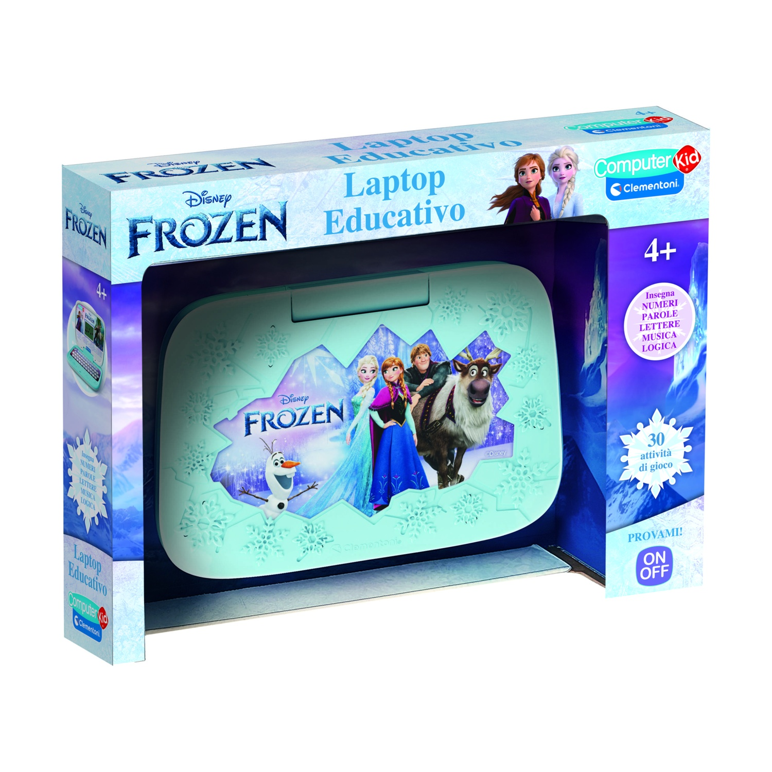 Confezione di un laptop educativo Frozen con Anna, Elsa, Olaf e Sven.