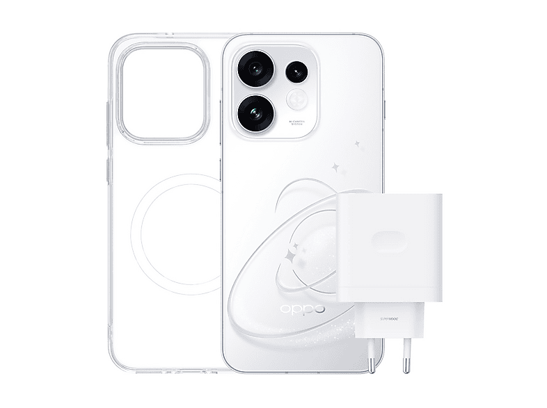 OPPO Reno16 5G, 512 GB, White, Magnetic Case + SUPERVOOC 80W Power Adapter inclusi
