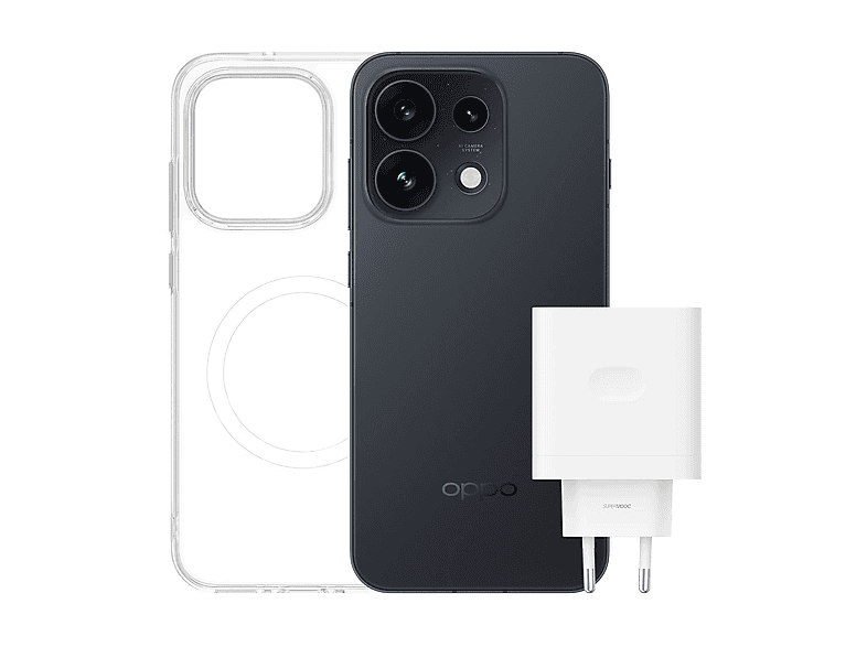OPPO Reno16 Pro 5G, 512 GB, Black, Magnetic Case + SUPERVOOC 80W Power Adapter inclusi