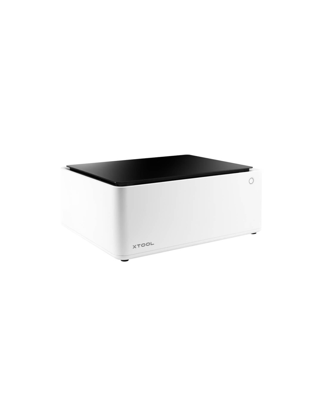 Un dispositivo blanco con tapa negra y el logo "XTOOL".