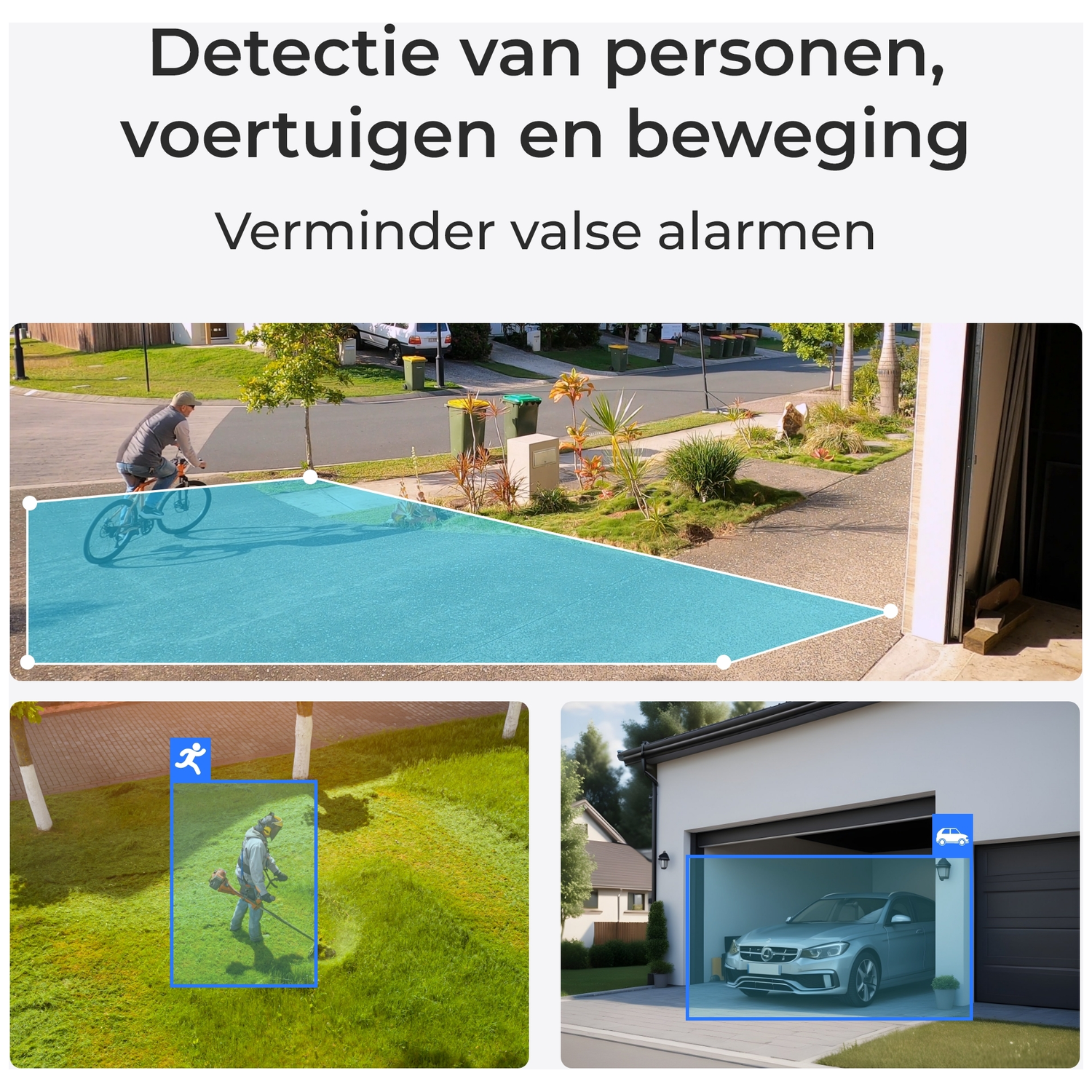 Detection of people, vehicles and movement to reduce false alarms.