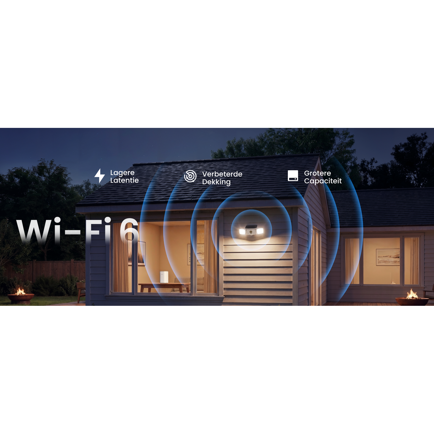 House with Wi-Fi 6, low latency, improved coverage, and greater capacity.