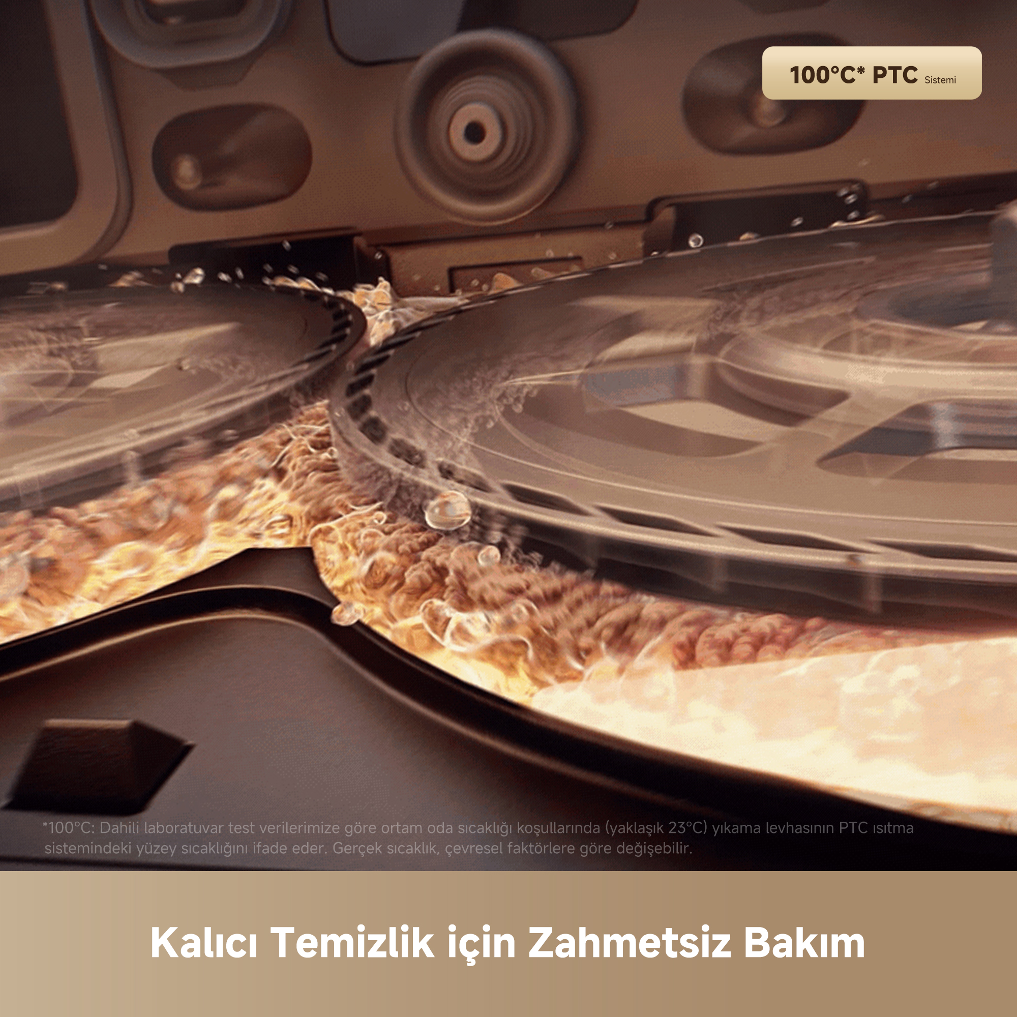 Su damlacıkları ve sıcak yüzeye sahip ısıtma elemanı.