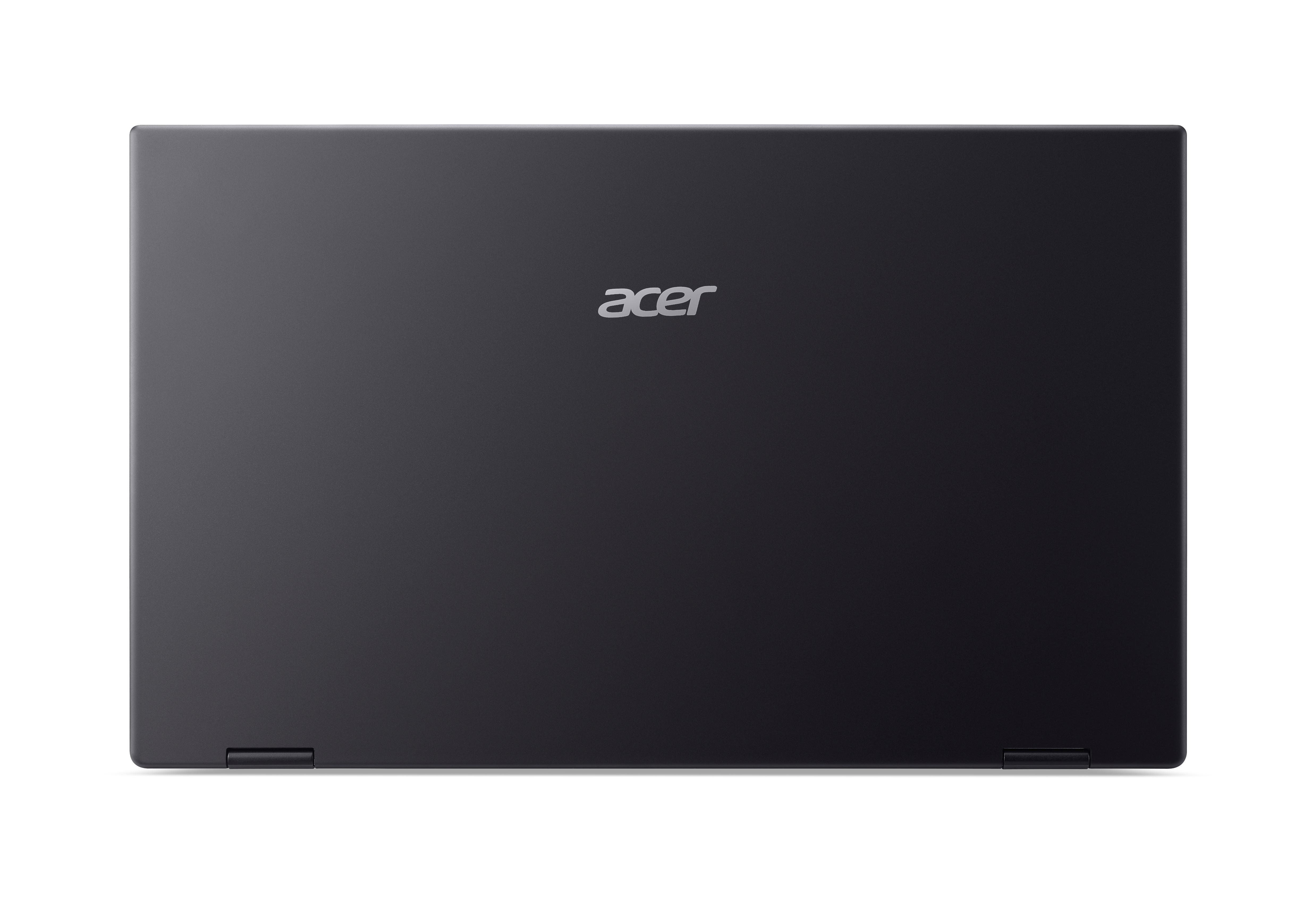 Geschlossener dunkelgrauer Acer Laptop auf weißem Hintergrund.