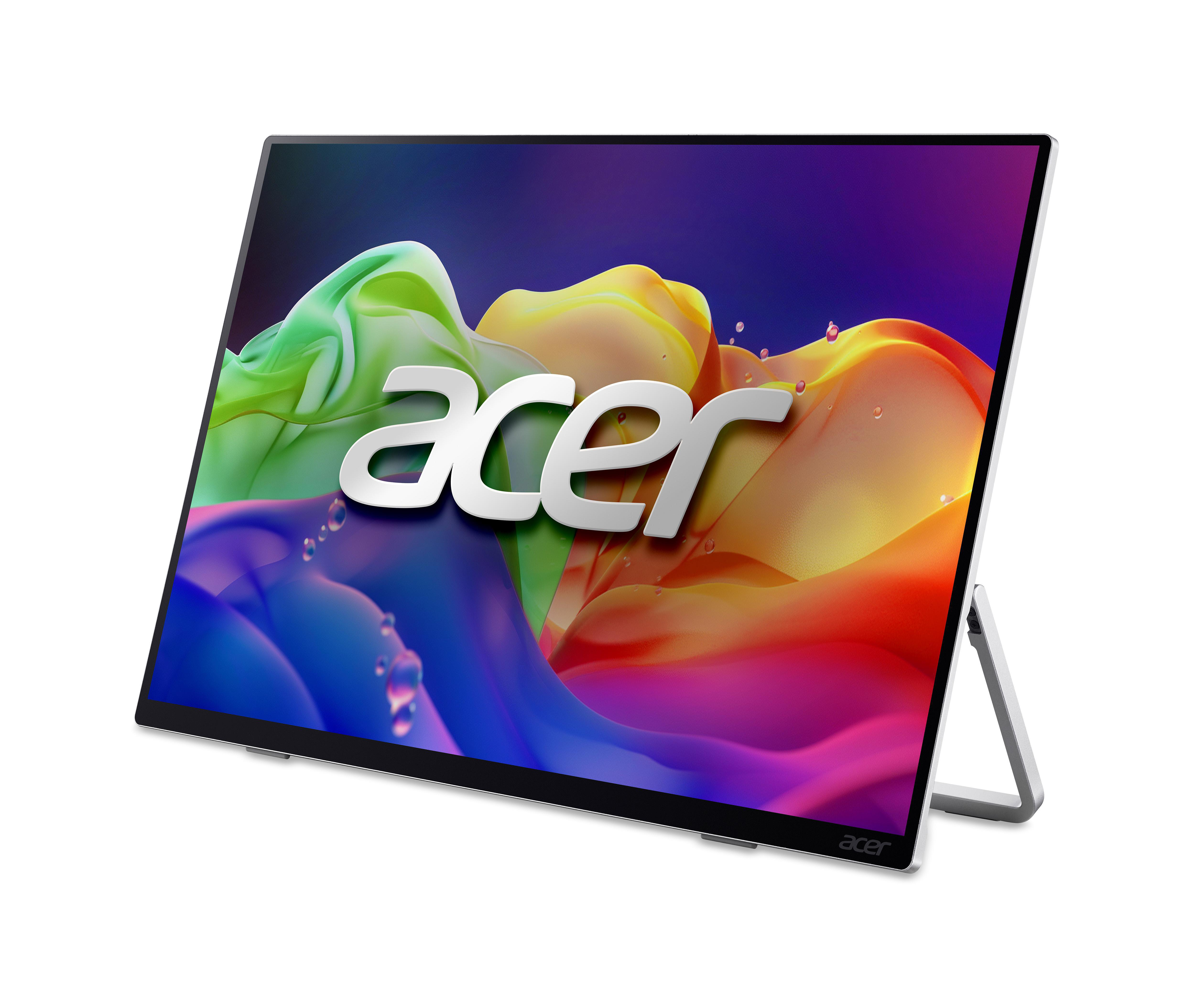 Ein Acer-Laptop mit einem bunten, abstrakten Hintergrund und dem Acer-Logo.